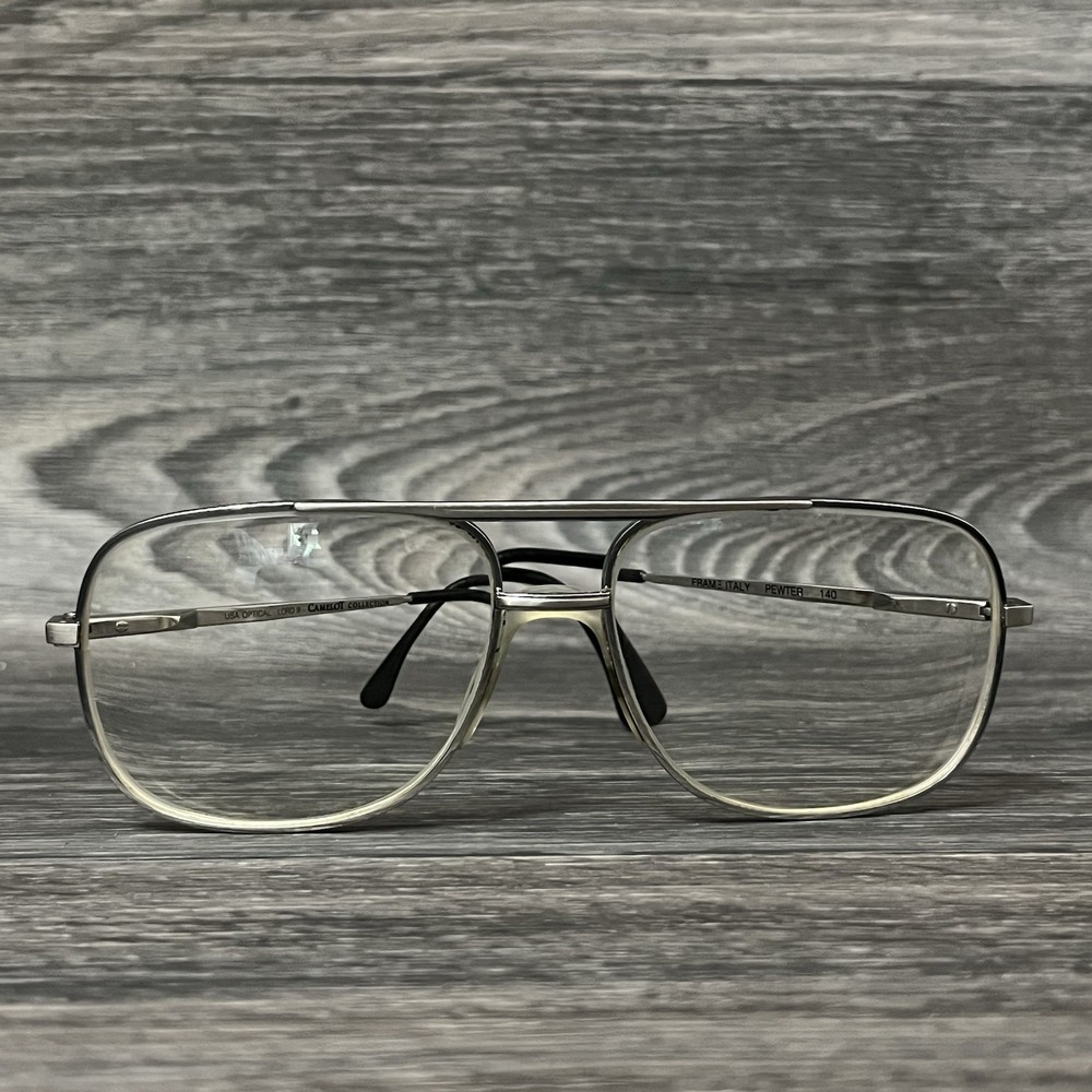 Mens Double Bar Full Rim Eyeglasses Frame 56-18-140 Italy Made Saddle Nose Pad